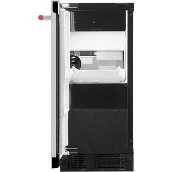 KitchenAid 15 Inch Built-In Undercounter Clear Ice Maker with 25 lbs. Ice Storage Capacity, PrintShield™ Finish, Max Ice, Self-Cleaning Cycle, Fully Flush Installation, Filter Ready, Gravity Drain System (Pump Sold Separately) and Reversible Door: Stainless Steel — thumbnail 8
